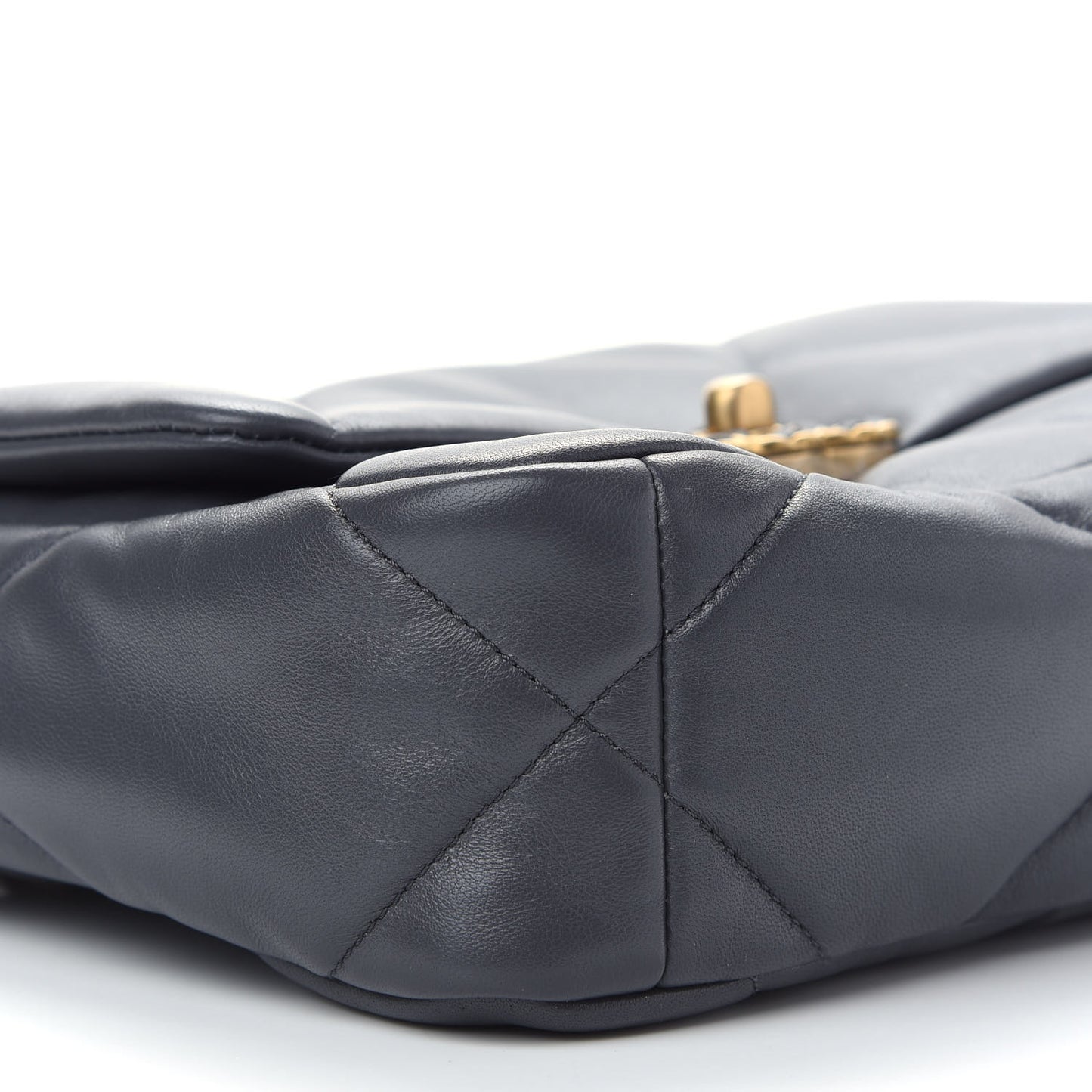 Lambskin Quilted Medium Chanel 19 Flap Dark Grey