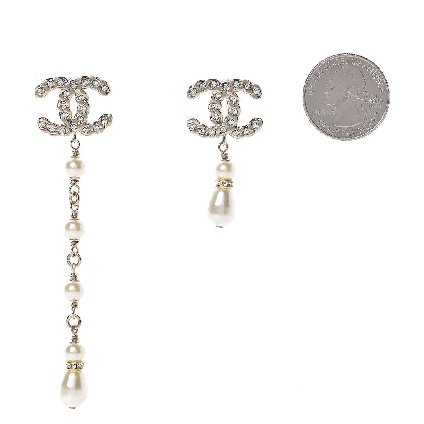 Crystal Pearl Pearls Coronation Uneven Earrings Gold