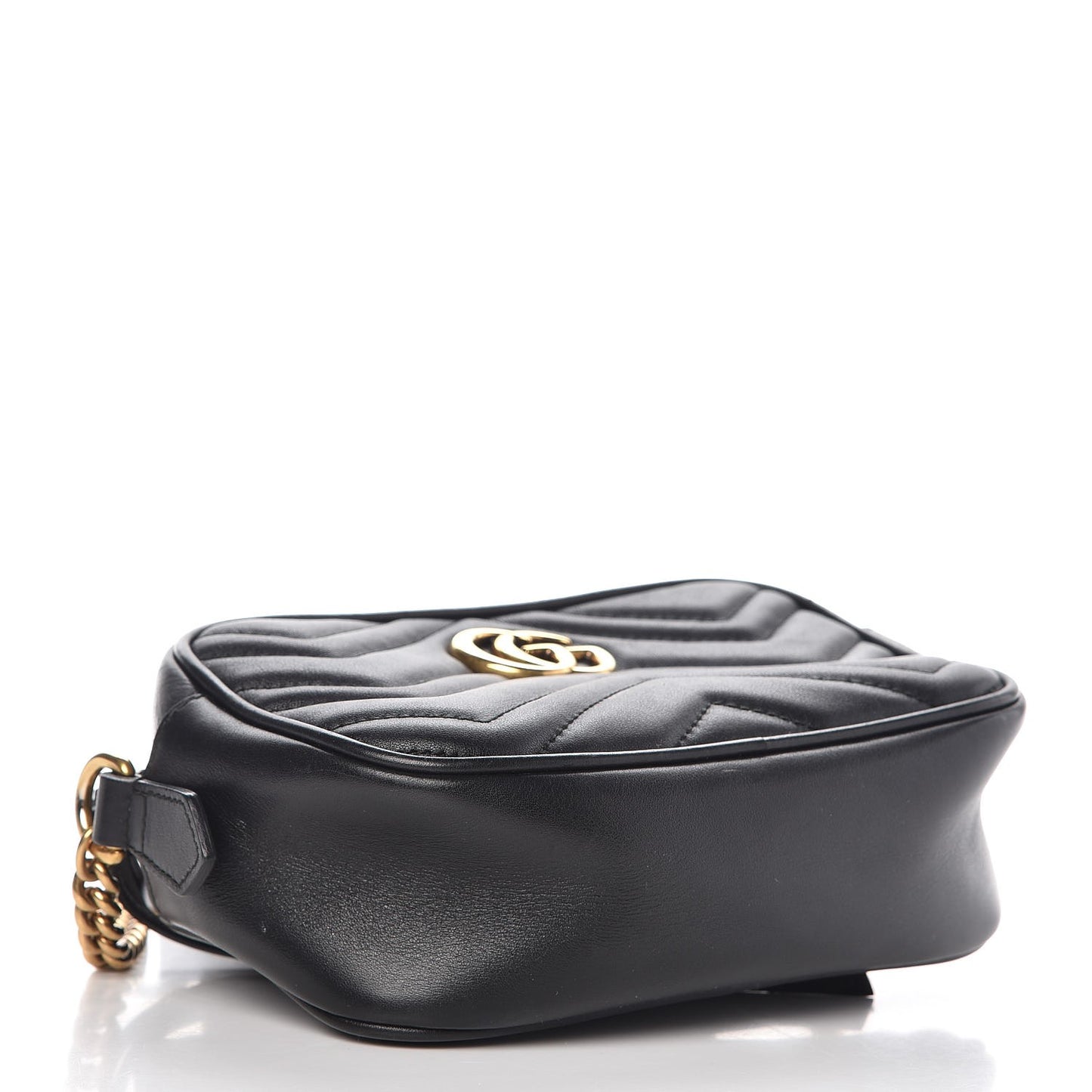 Calfskin Matelasse Mini GG Marmont Chain Shoulder Bag Black