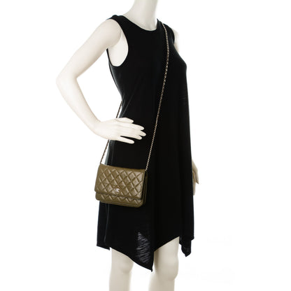 Chanel Caviar Quilted Wallet On Chain WOC Olive 2 of 8