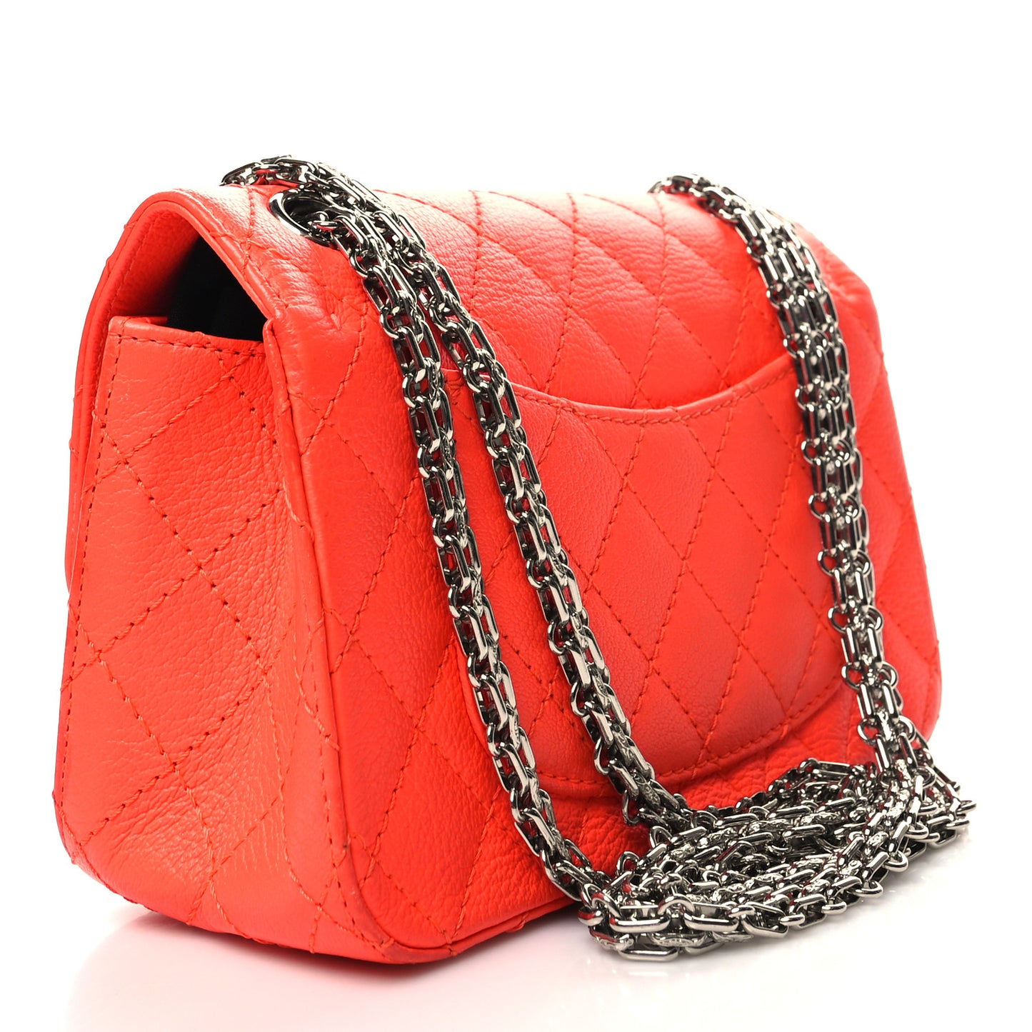 Goatskin Quilted 2.55 Reissue Mini Flap Orange