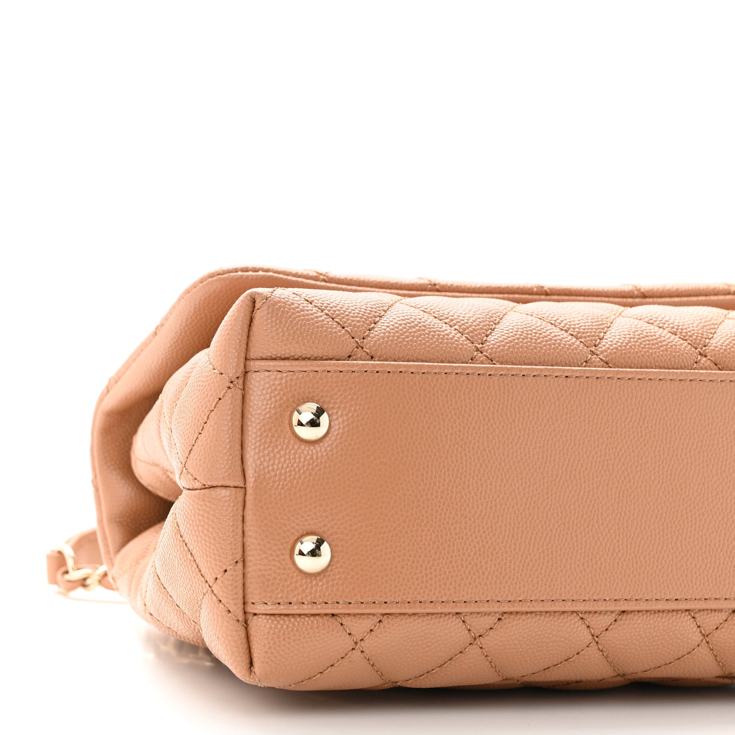 Caviar Quilted Lizard Embossed Mini Coco Handle Flap Brown
