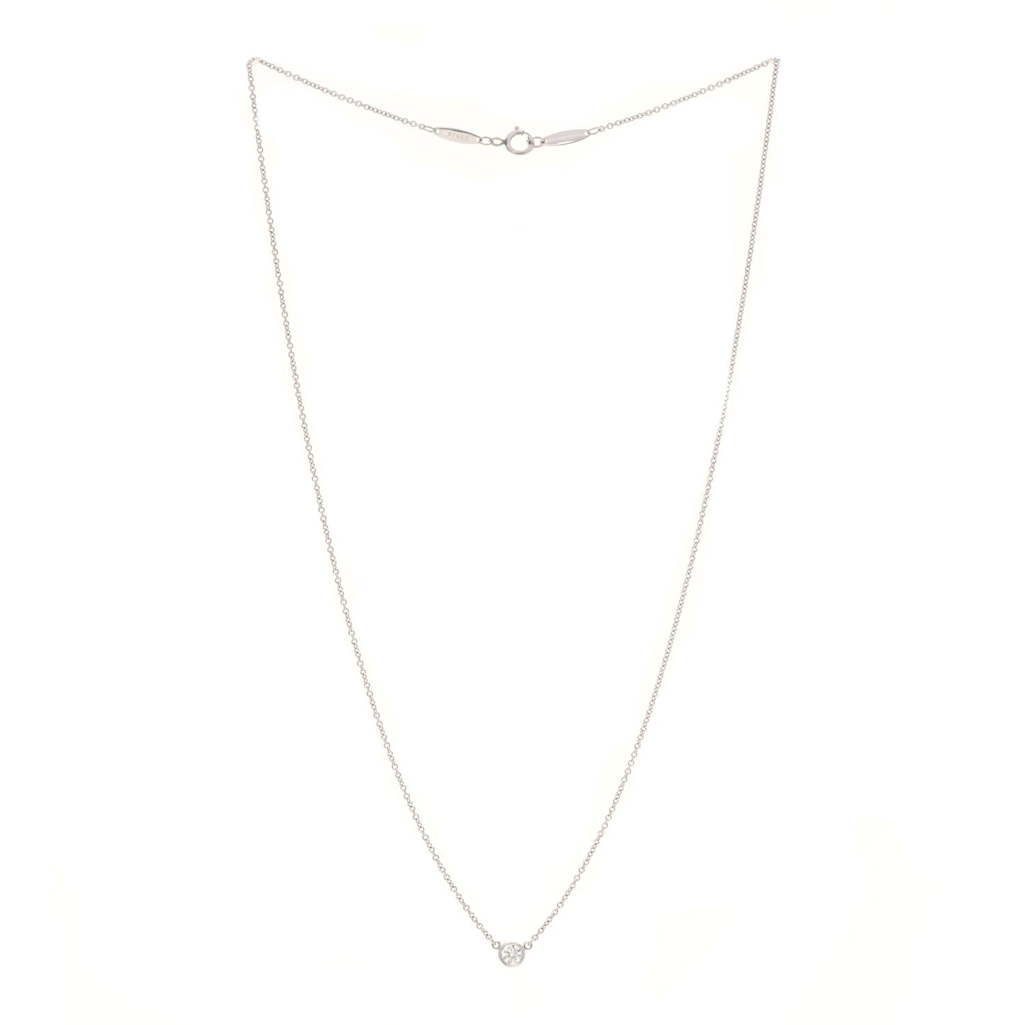 Platinum Diamond .14ct Elsa Peretti Diamonds by the Yard Pendant Necklace