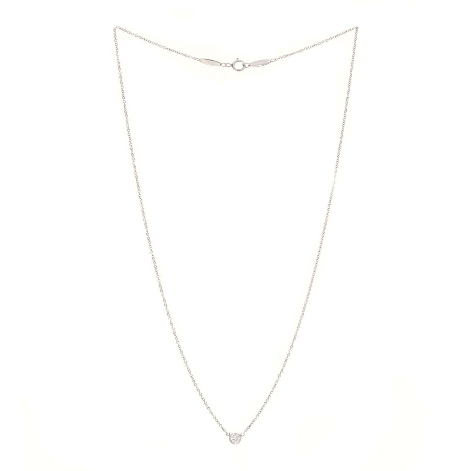 Tiffany Platinum Diamond .14ct Elsa Peretti Diamonds by the Yard Pendant Necklace 3 of 6