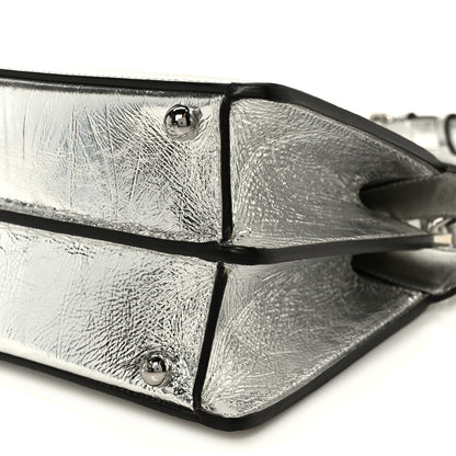 Fendi Rock Millenium Laminata Small Peekaboo I SEE U Satchel Argento 12 of 12
