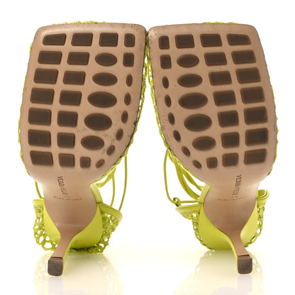 Bottega Veneta Mesh Nappa Stretch Ankle Tie Sandals 39 Kiwi 7 of 15