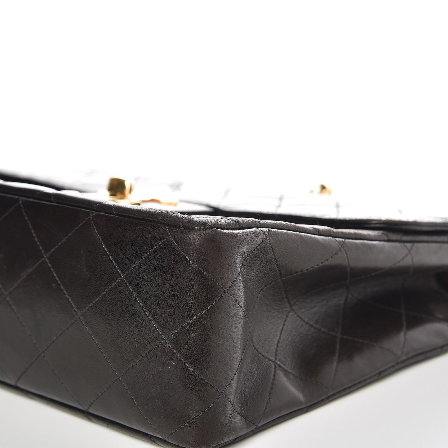 Lambskin Quilted Jumbo Single Flap Black