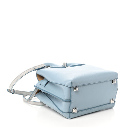 MCM Grained Calfskin Mini Milla Tote Sky Blue 4 of 9
