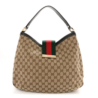 Gucci Monogram Large New Ladies Web Hobo Dark Brown 1 of 12