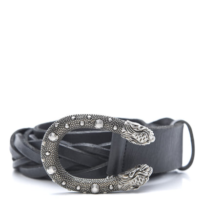 Gucci Calfskin Braided Dionysus Belt 95 38 Black 1 of 7