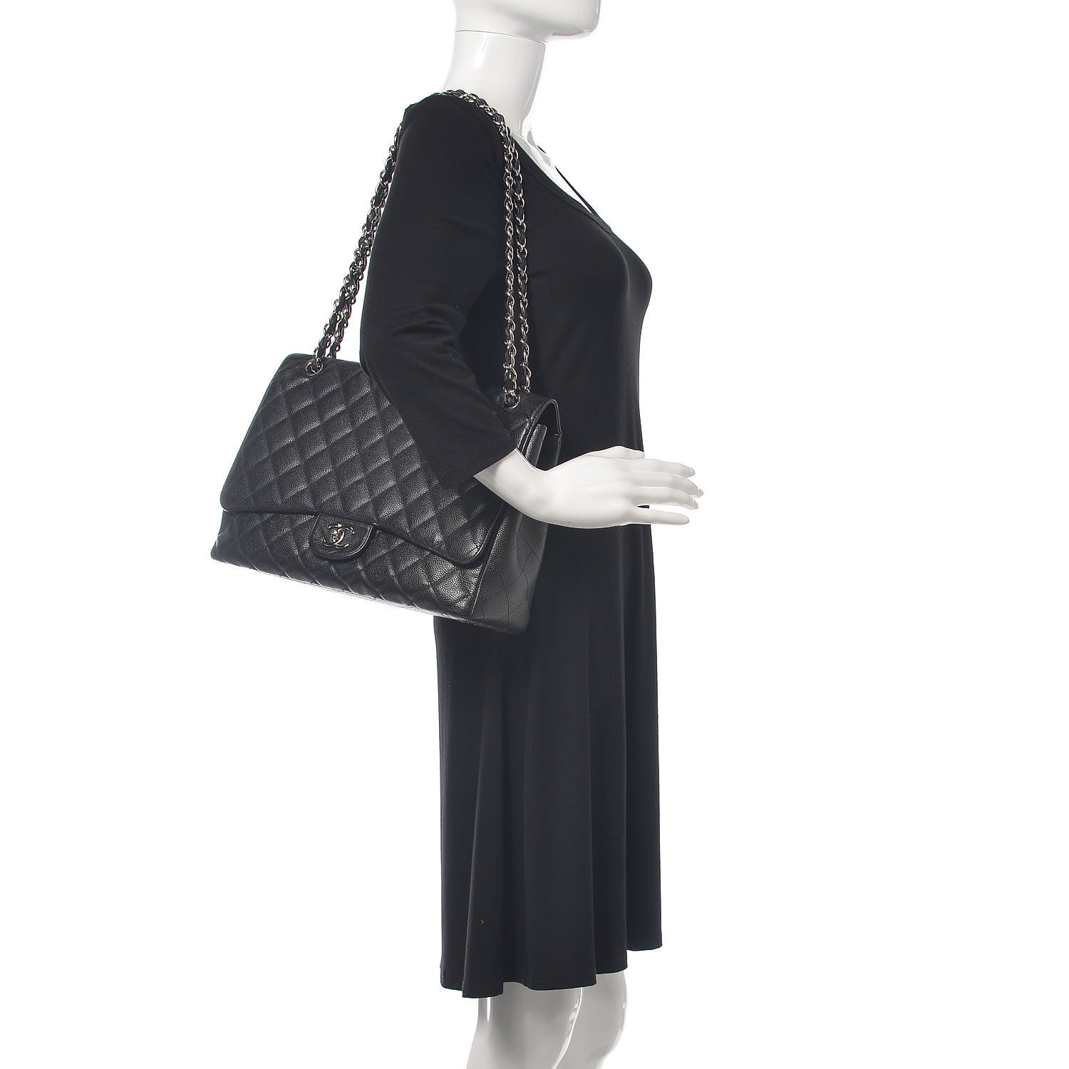Chanel Caviar Quilted Maxi Single Flap Black 3 of 13