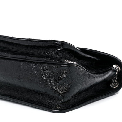 Saint Laurent Crinkled Calfskin Matelasse Monogram Medium Niki Chain Satchel Black 9 of 13