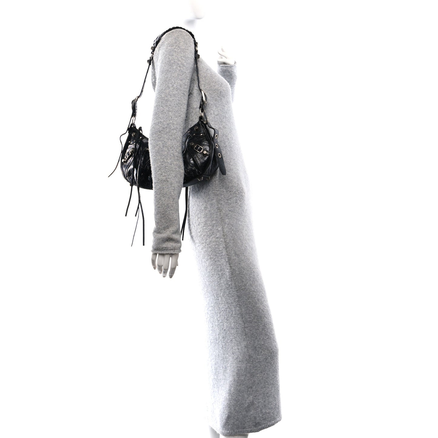 Agneau Arena Small Le Cagole Shoulder Bag Black