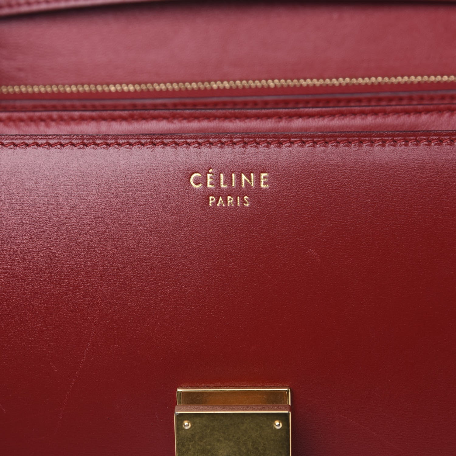 Celine Box Calfskin Medium Classic Box Flap Bag Red 6 of 12