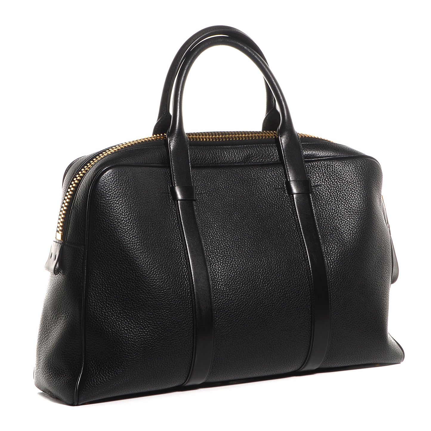 Calfskin Buckley Flat Trapeze Briefcase Black