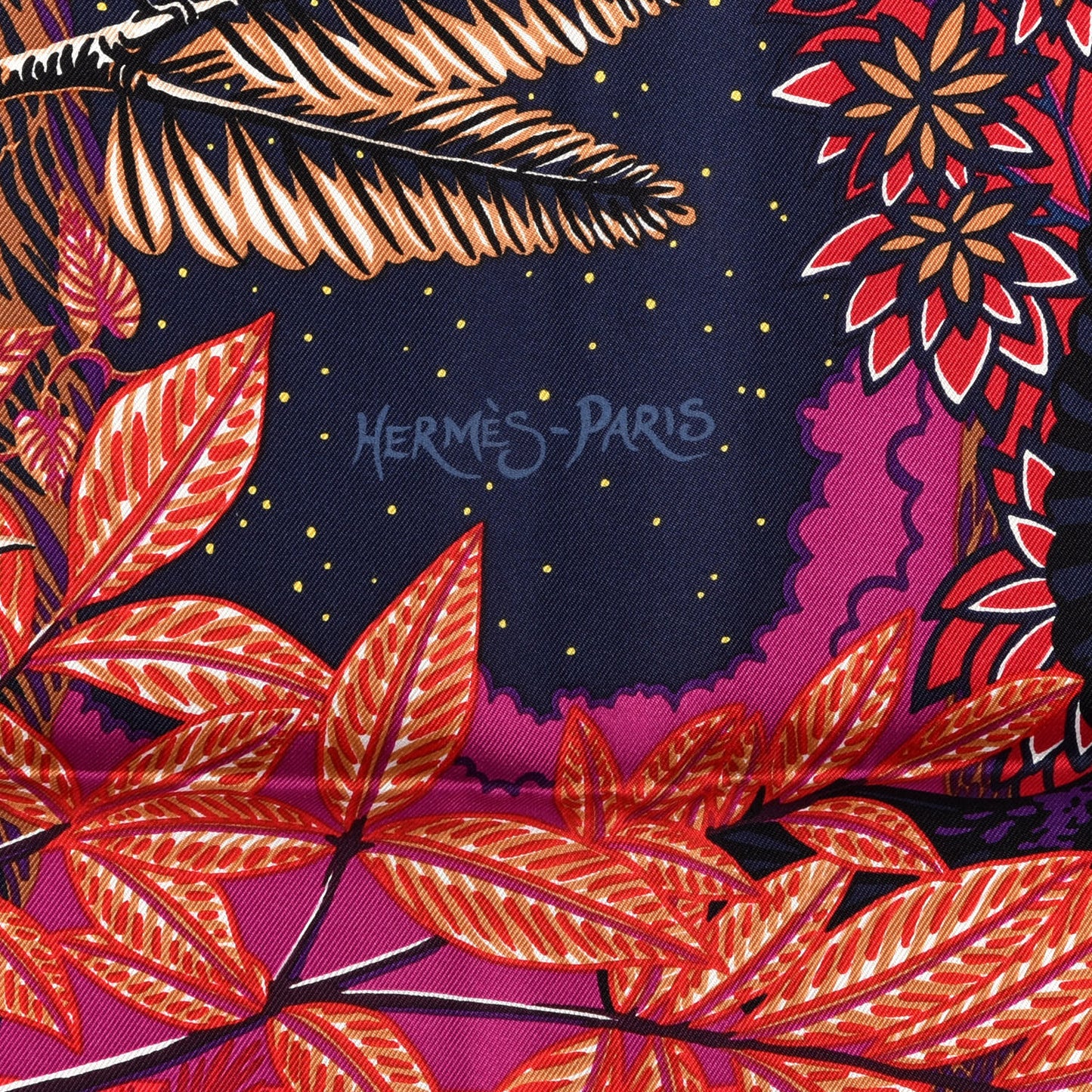 Silk Wild Singapore Scarf 90 Rouge Violet Beige
