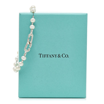 Tiffany Sterling Silver Pearl 5-6mm HardWear Bracelet 4 of 4