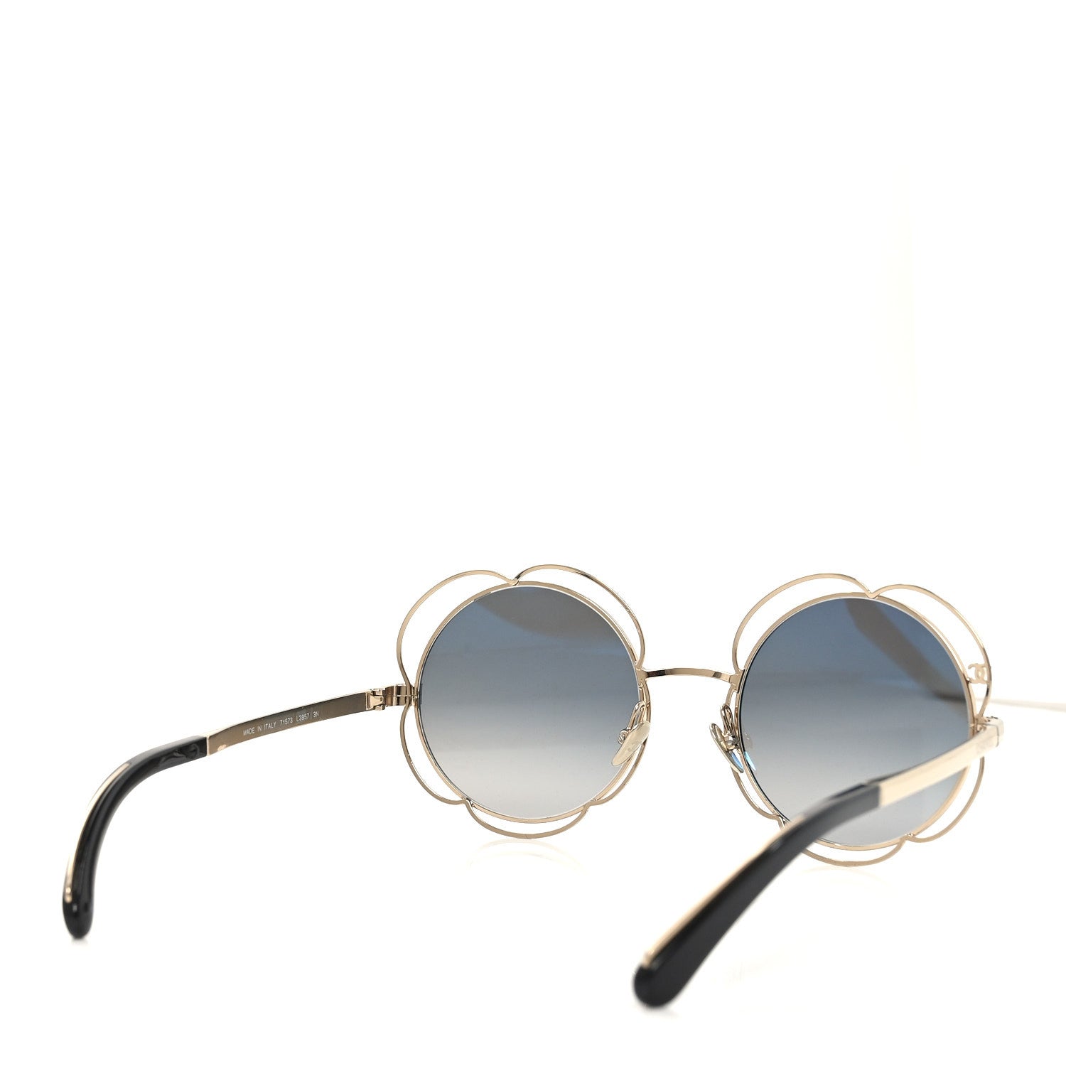 Chanel Metal Round Camellia Sunglasses 71573 Gold 4 of 7