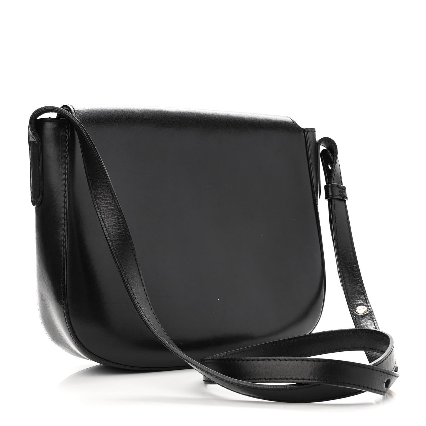 Calfskin Flap Crossbody Bag Black