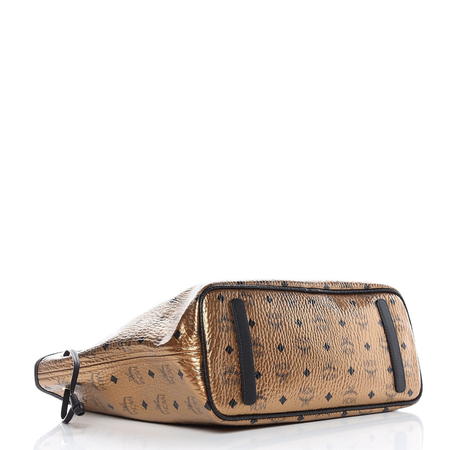 Metallic Visetos Medium Shopper Tote Gold