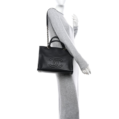 Chanel Calfskin CC Zipped Shopping Tote Black 2 of 11