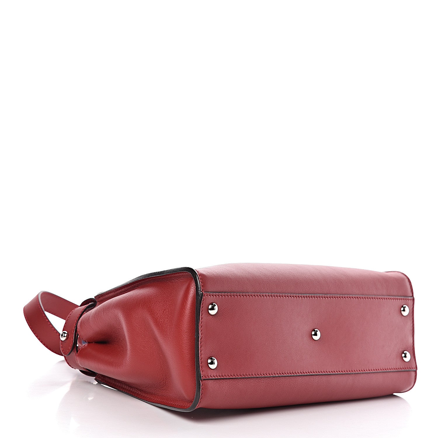 Fendi Vitello Seta Shiny Nappa Medium Peekaboo Iconic Satchel Ribes Azzurro Polvere 5 of 13