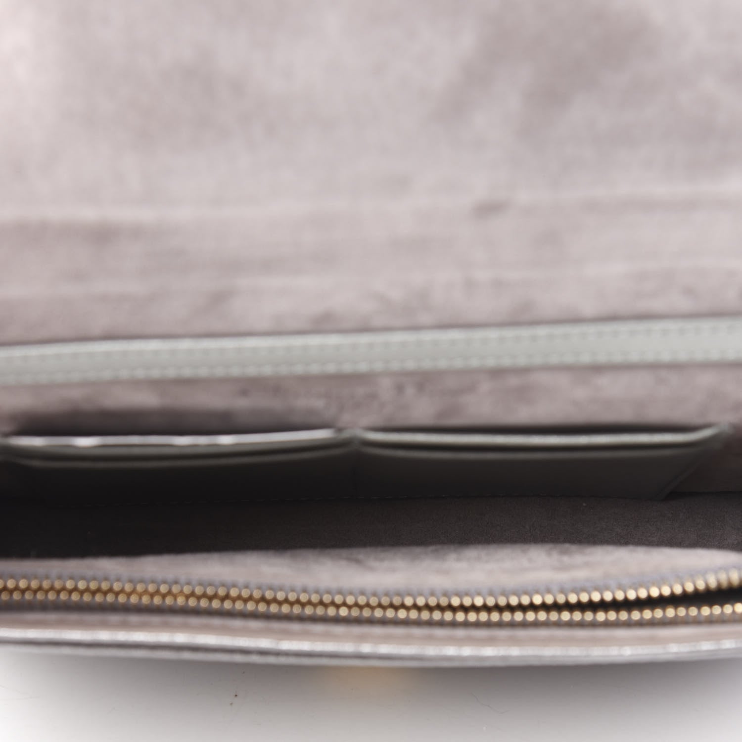 Christian Dior Metallic Grained Calfskin Diorama Wallet on Chain Pouch Silver 5 of 10