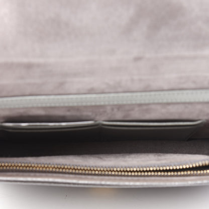 Christian Dior Metallic Grained Calfskin Diorama Wallet on Chain Pouch Silver 5 of 10