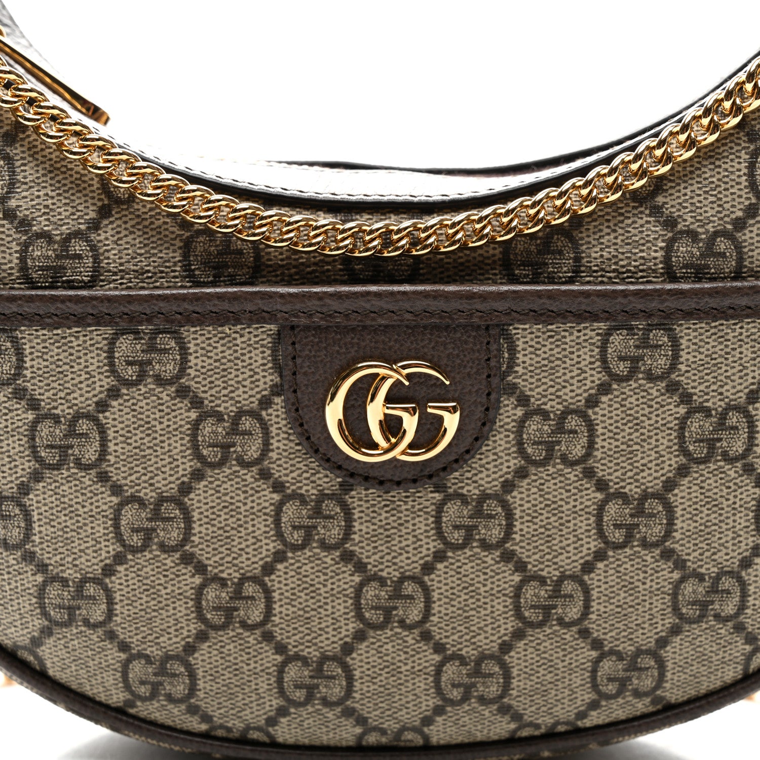 Gucci GG Supreme Monogram Textured Calfskin Small Ophidia Shoulder Bag Beige Ebony New Acero 7 of 9