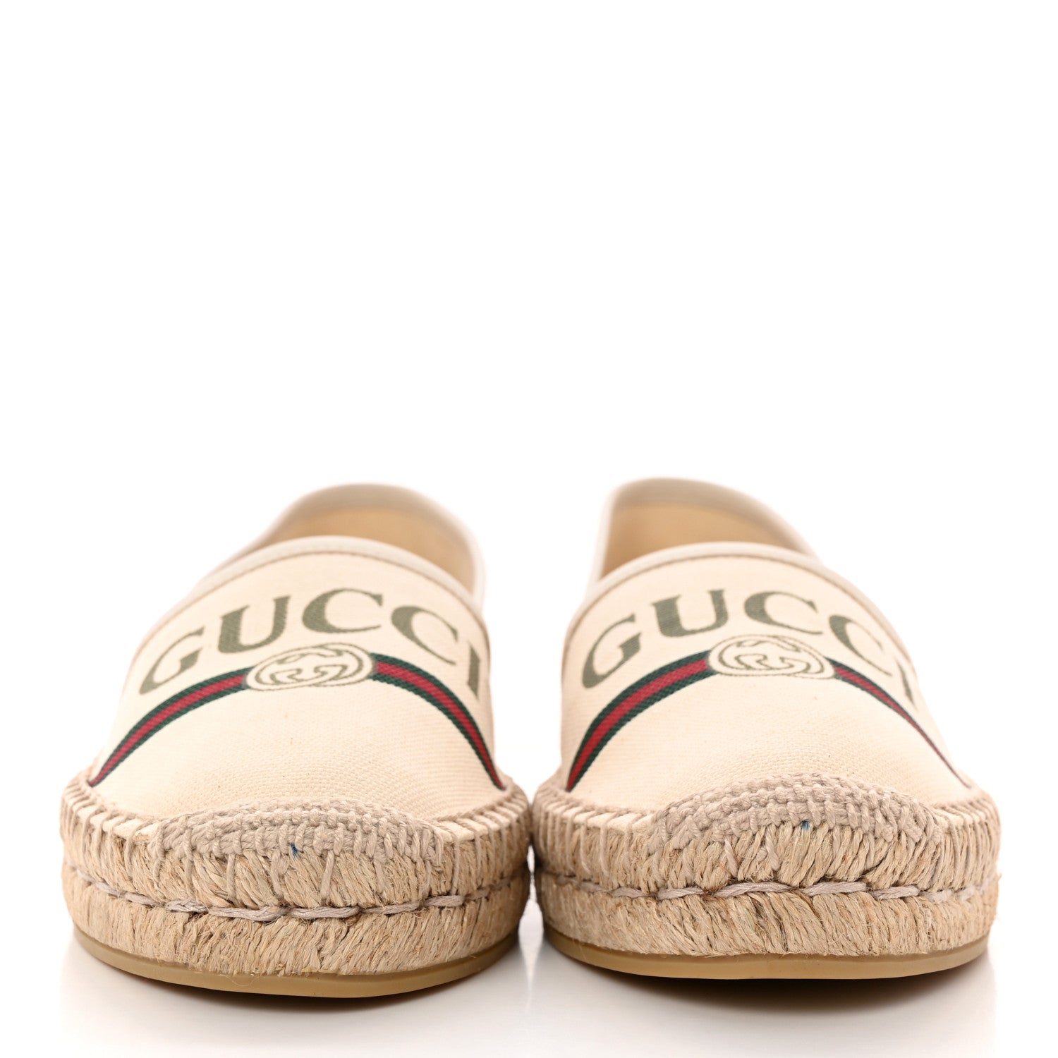 Gucci Canvas Logo Espadrilles 37.5 Greggio White 2 of 9
