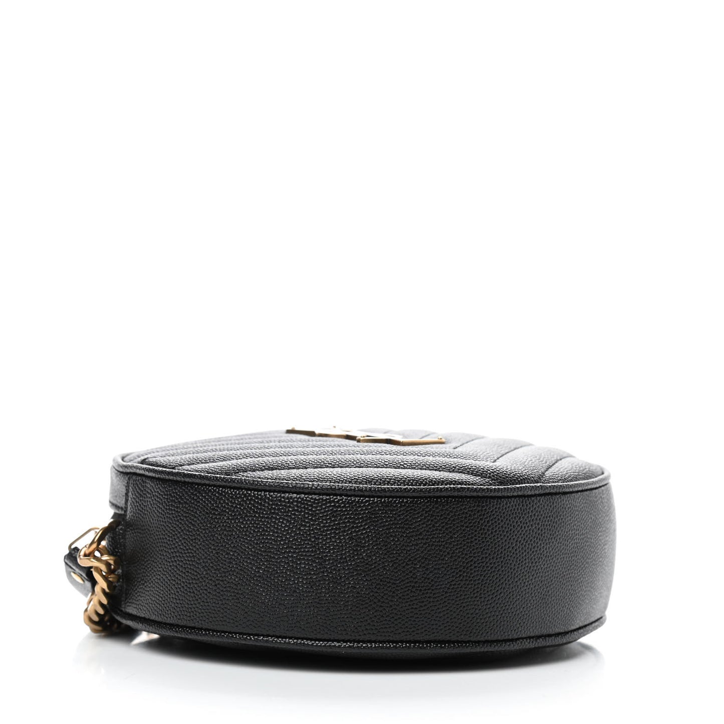 Grain De Poudre Matelasse Chevron Quilted Round Vinyle Camera Bag Black