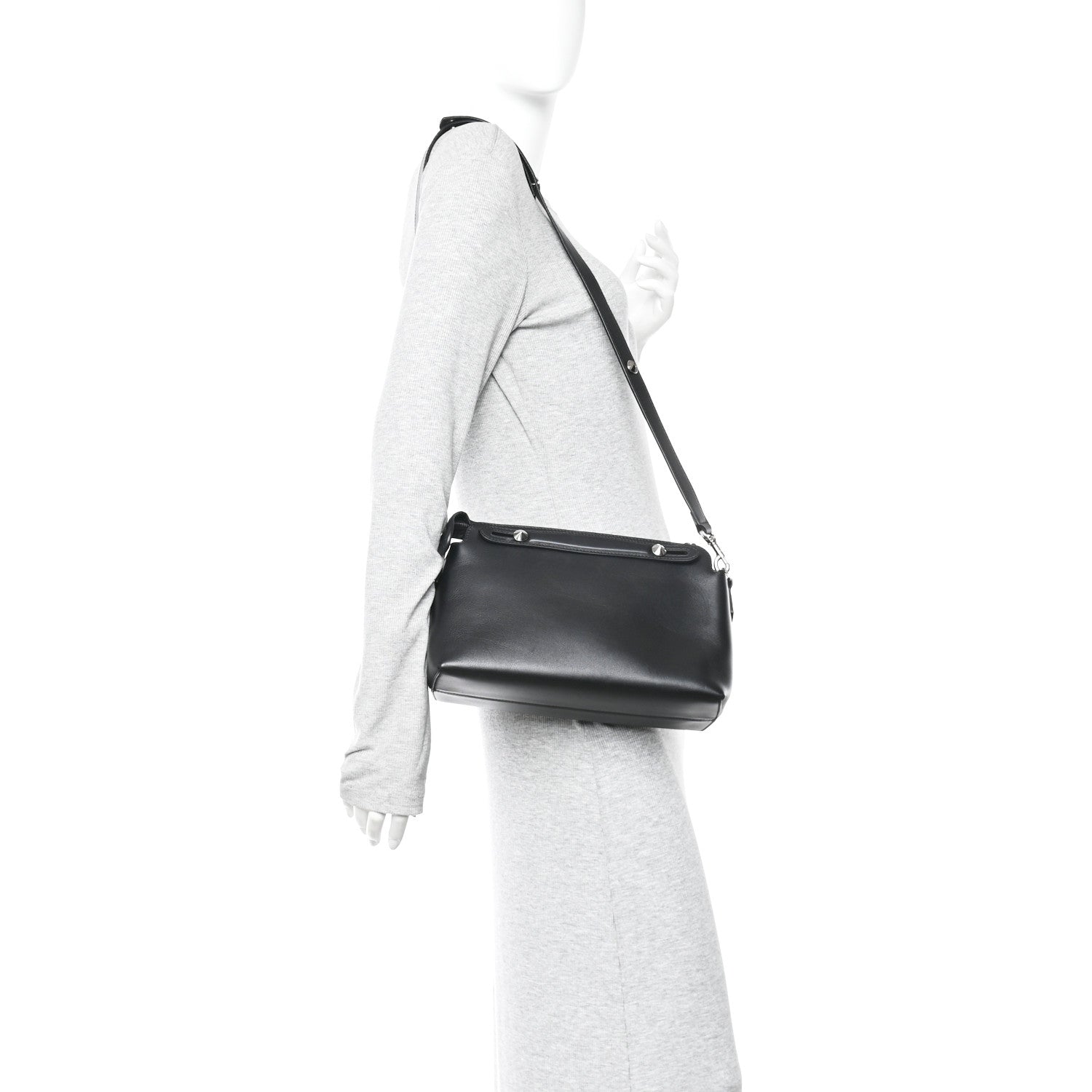 Fendi Vitello Dolce Medium By The Way Boston Bag Black 2 of 11