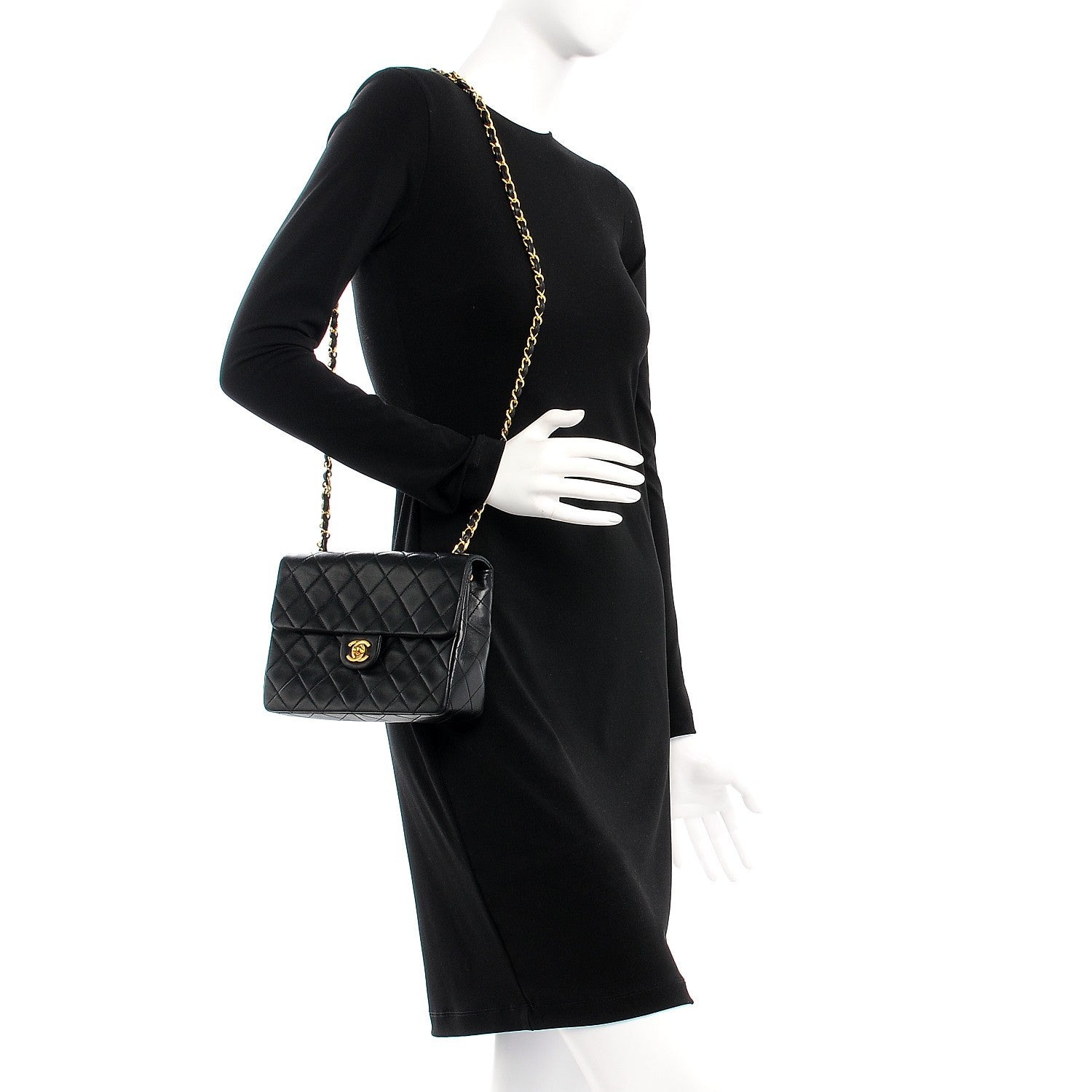 Chanel Lambskin Quilted Small Single Flap Black 2 of 9