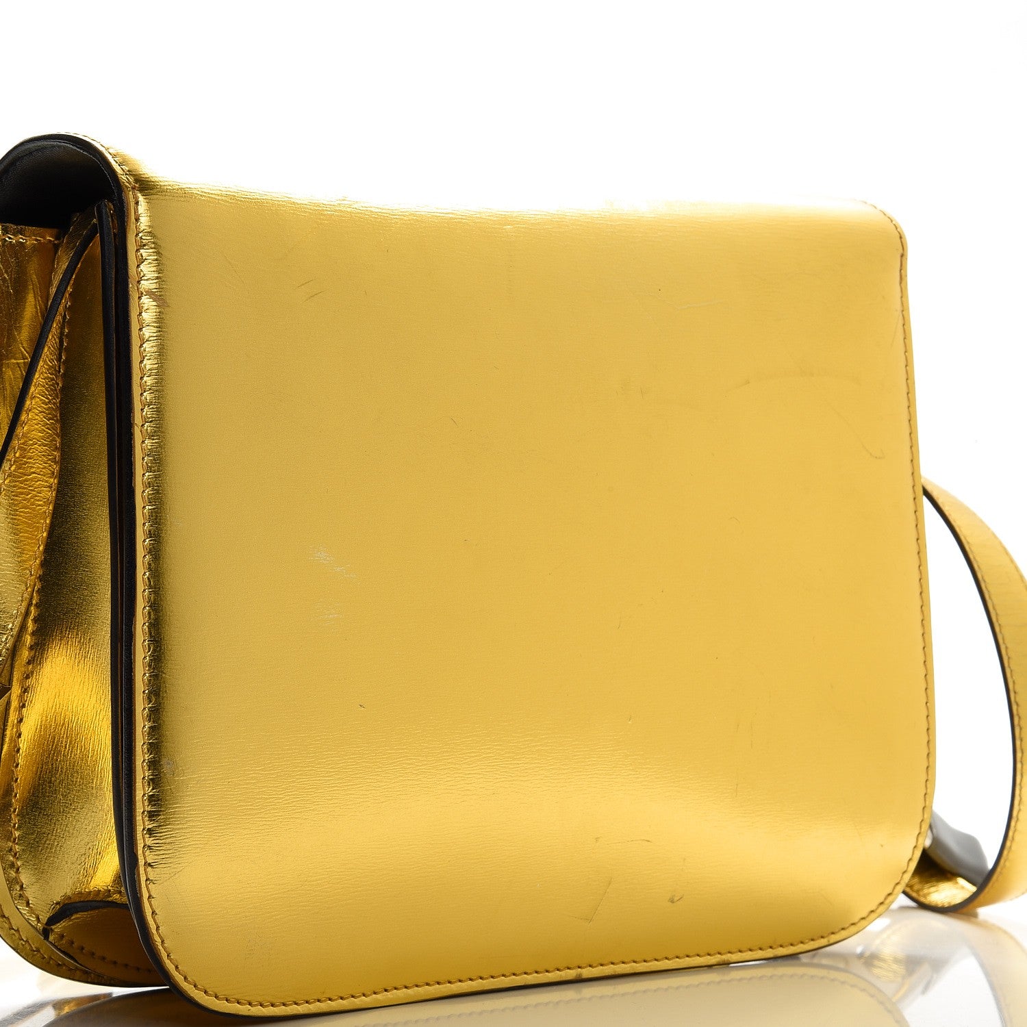 Celine Metallic Box Calfskin Medium Classic Box Flap Bag Gold 9 of 12