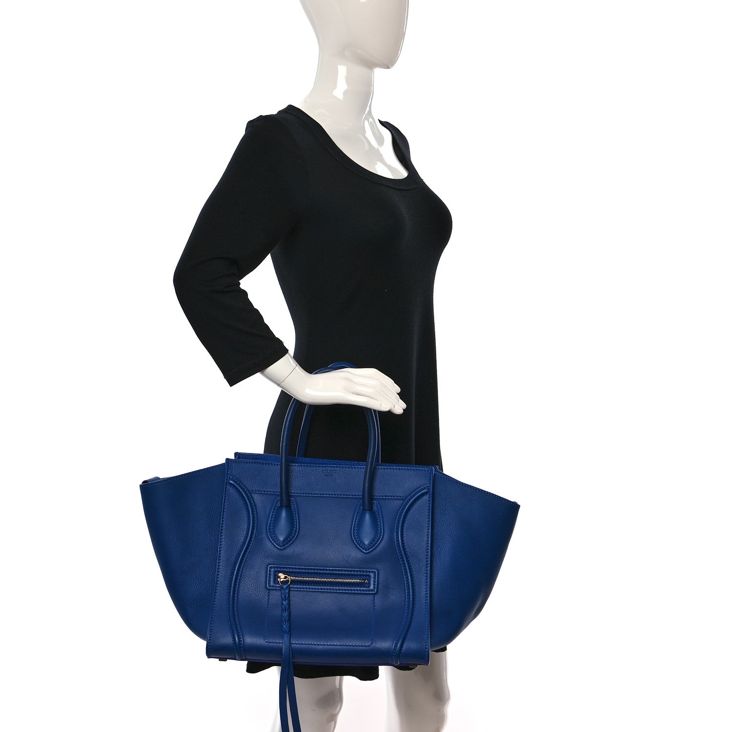 Celine Supple Calfskin Medium Phantom Luggage Royal Blue 2 of 9