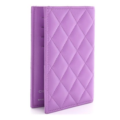 Chanel Lambskin Quilted Passport Holder Purple 3 of 8