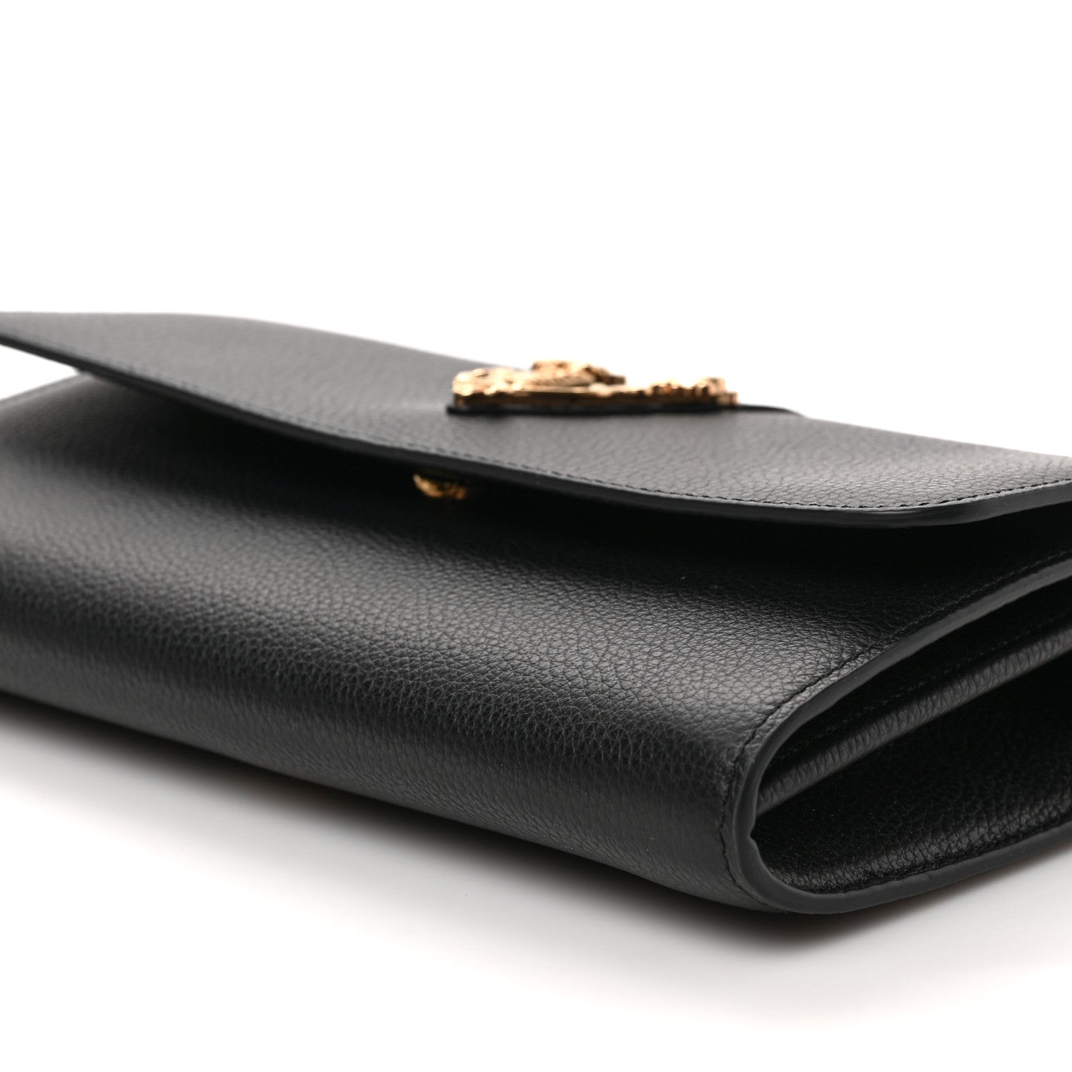 Versace Grained Calfskin Virtus Wallet On Chain Black 8 of 8
