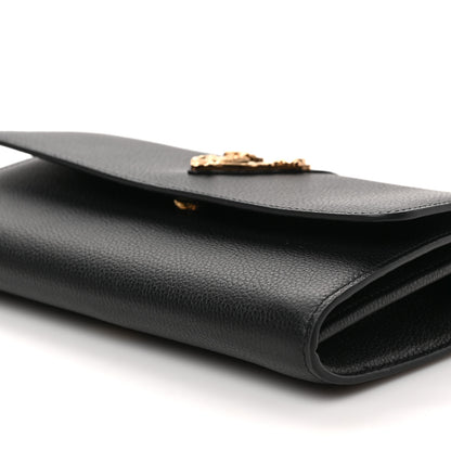 Versace Grained Calfskin Virtus Wallet On Chain Black 8 of 8