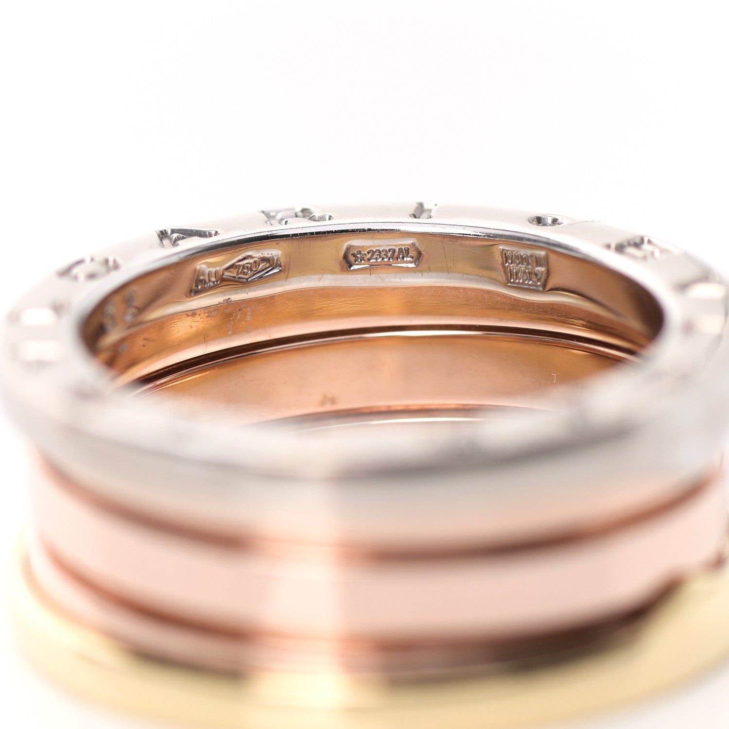 Bulgari 18K Rose White Yellow Gold B.Zero1 Three-Band Ring 52 6 6 of 6