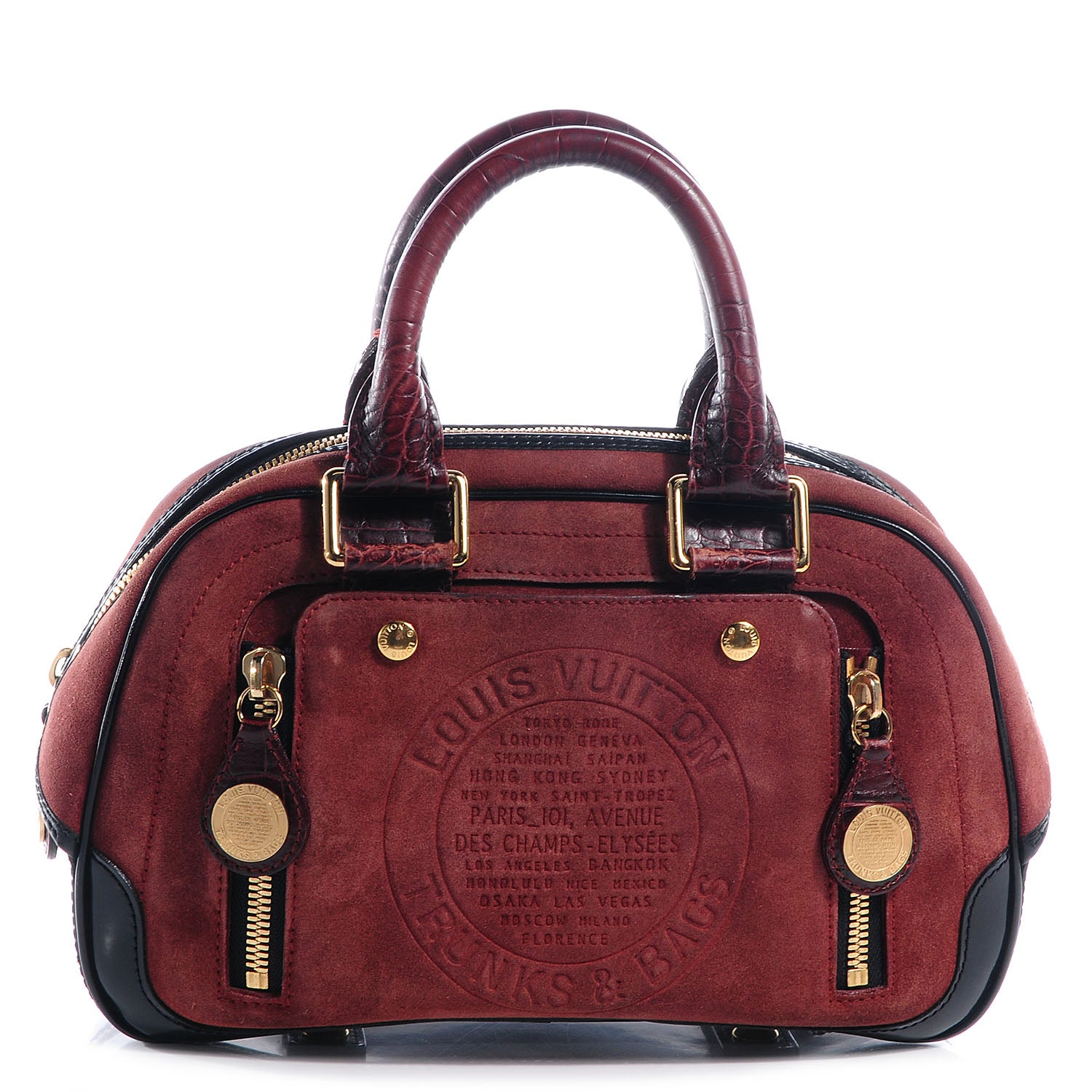 Louis Vuitton Suede Stamped Havane Bowler PM Brun 1 of 7