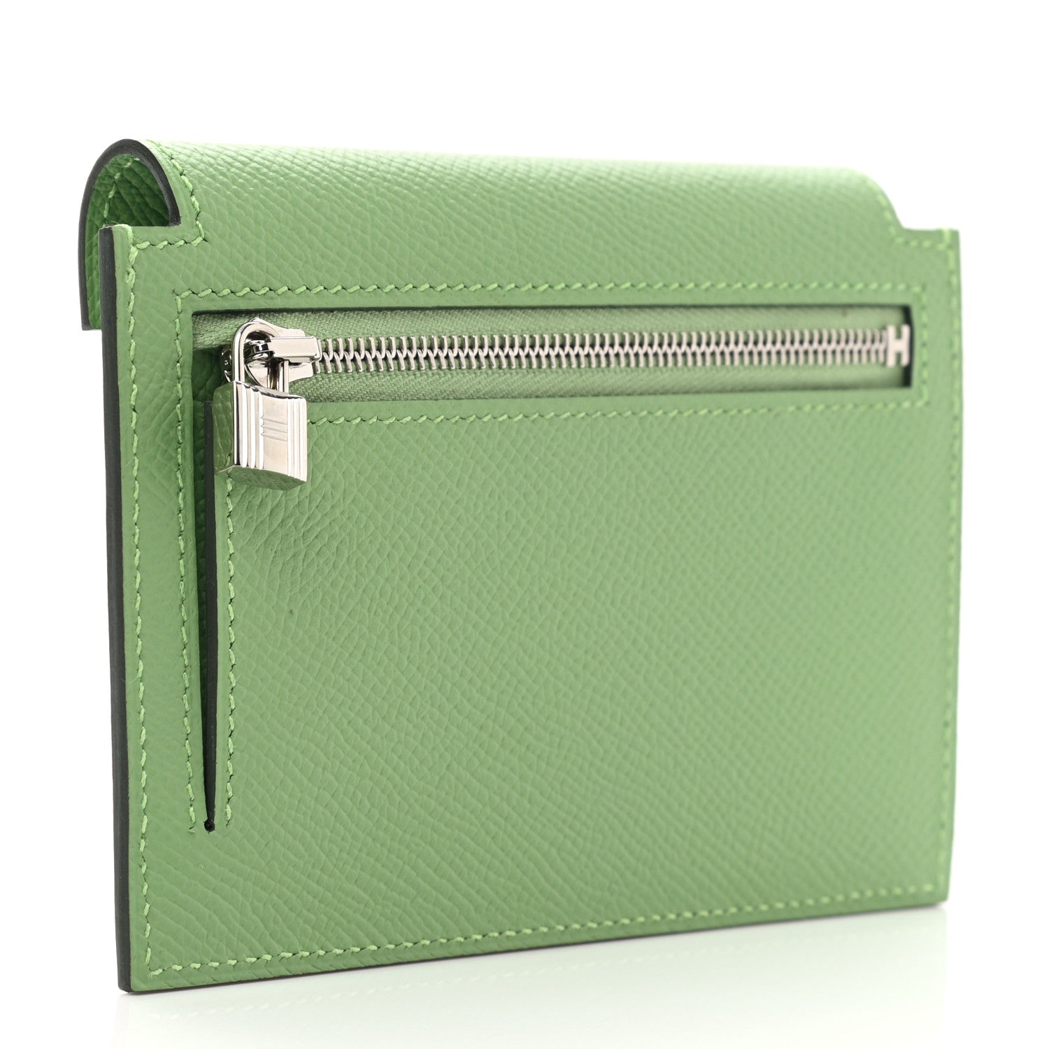 Hermes Epsom Kelly Pocket Compact Wallet Vert Criquet 3 of 8