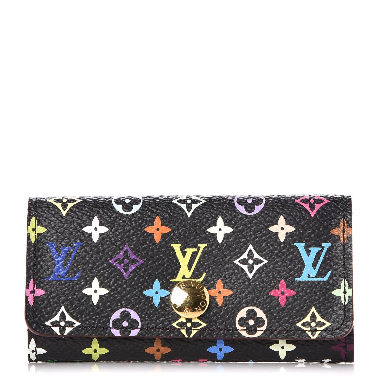 Monogram Multicolor Multicles 4 Key Holder Black Grenade