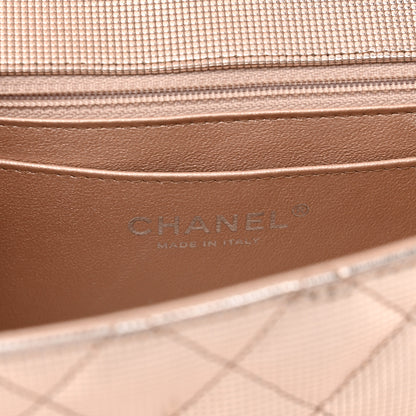 Chanel Metallic Calfskin Quilted Pixel Effect Mini Rectangular Flap Pink Gold 6 of 11