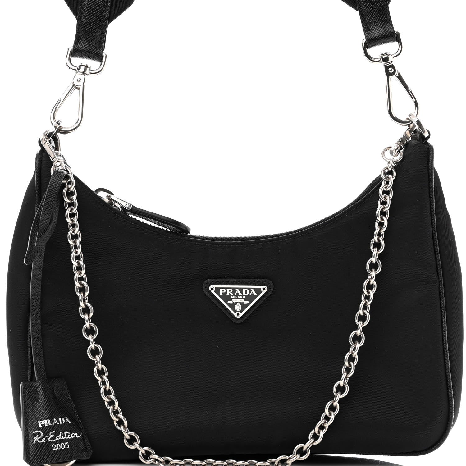 Prada Nylon Re-Edition 2005 Shoulder Bag Black 7 of 10