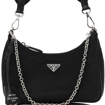 Prada Nylon Re-Edition 2005 Shoulder Bag Black 7 of 10