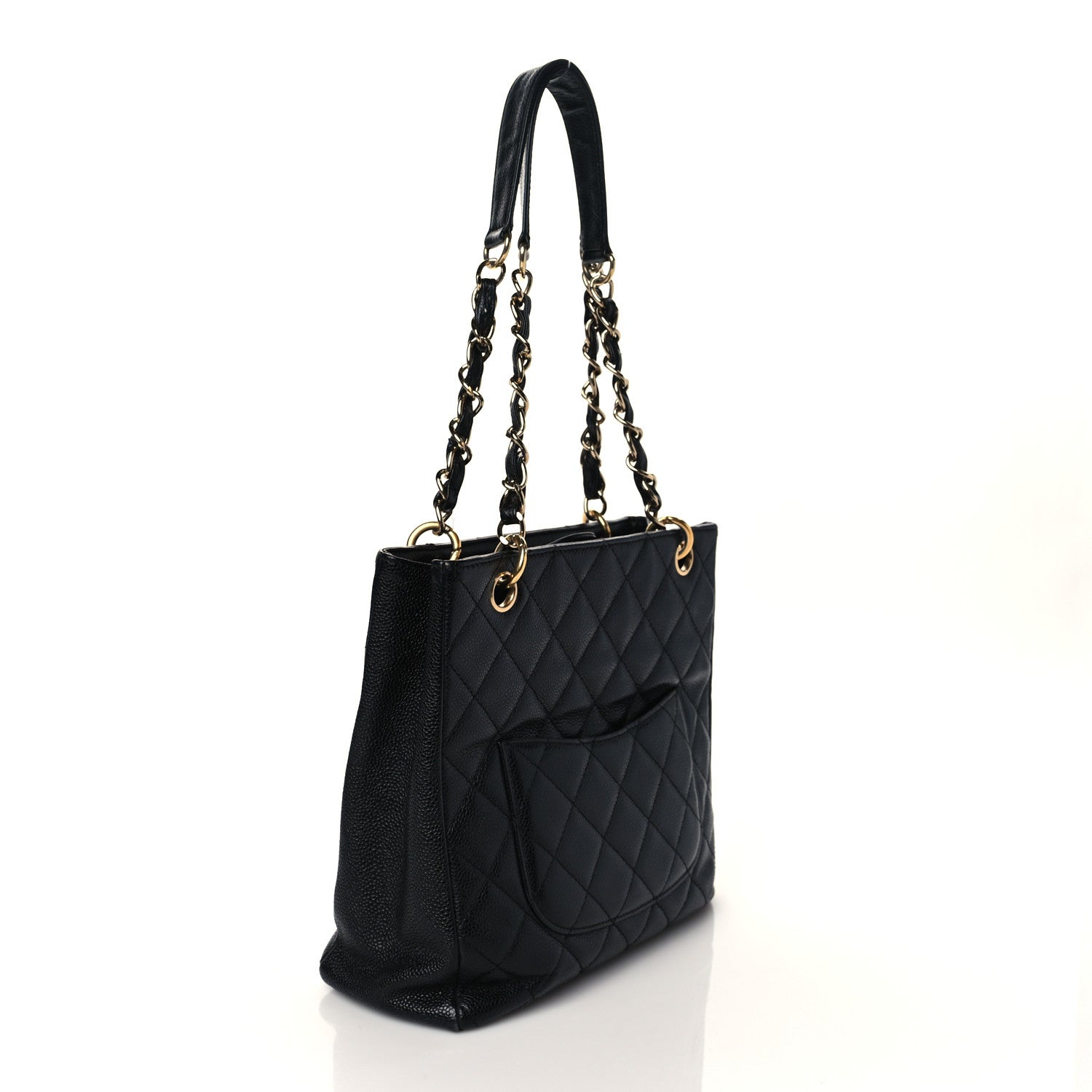 Chanel Caviar Quilted Petit Shopping Tote PST Black 3 of 10