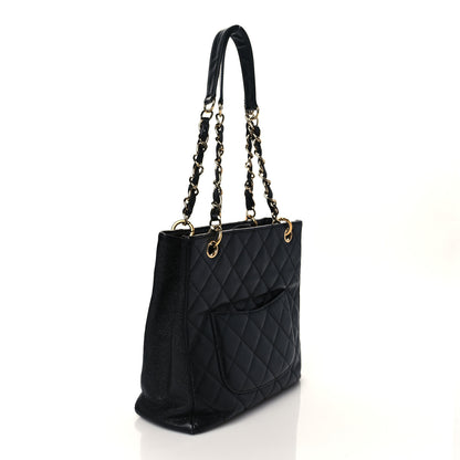 Chanel Caviar Quilted Petit Shopping Tote PST Black 3 of 10