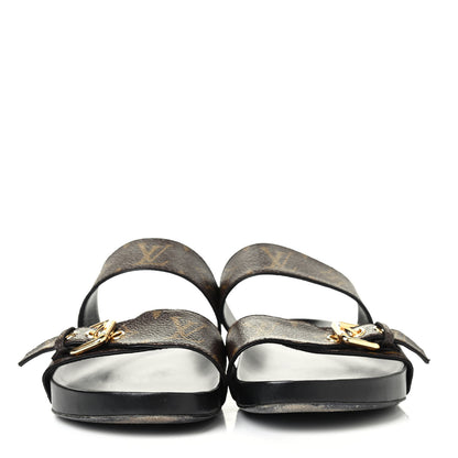Louis Vuitton Monogram Bom Dia Mule Sandals 40 Black 2 of 4