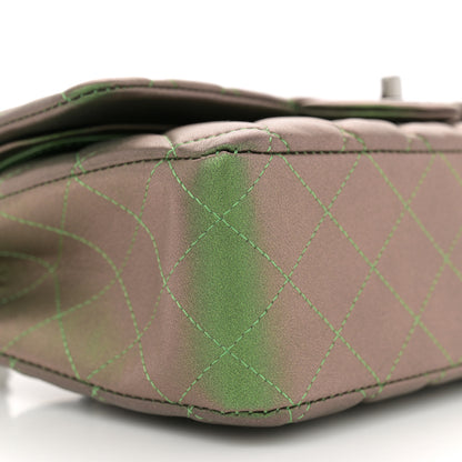 Chanel Iridescent Lambskin Quilted Medium Double Flap Green 9 of 10