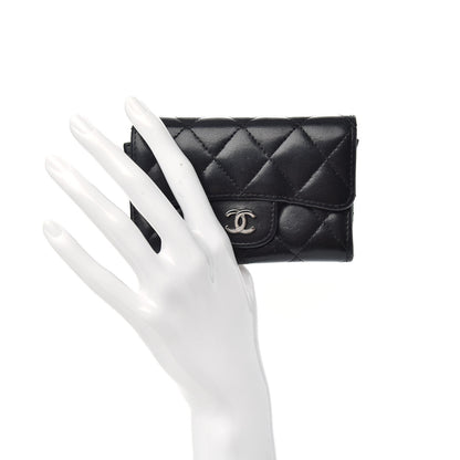 Chanel Lambskin Quilted Flap Card Holder Black 2 of 7